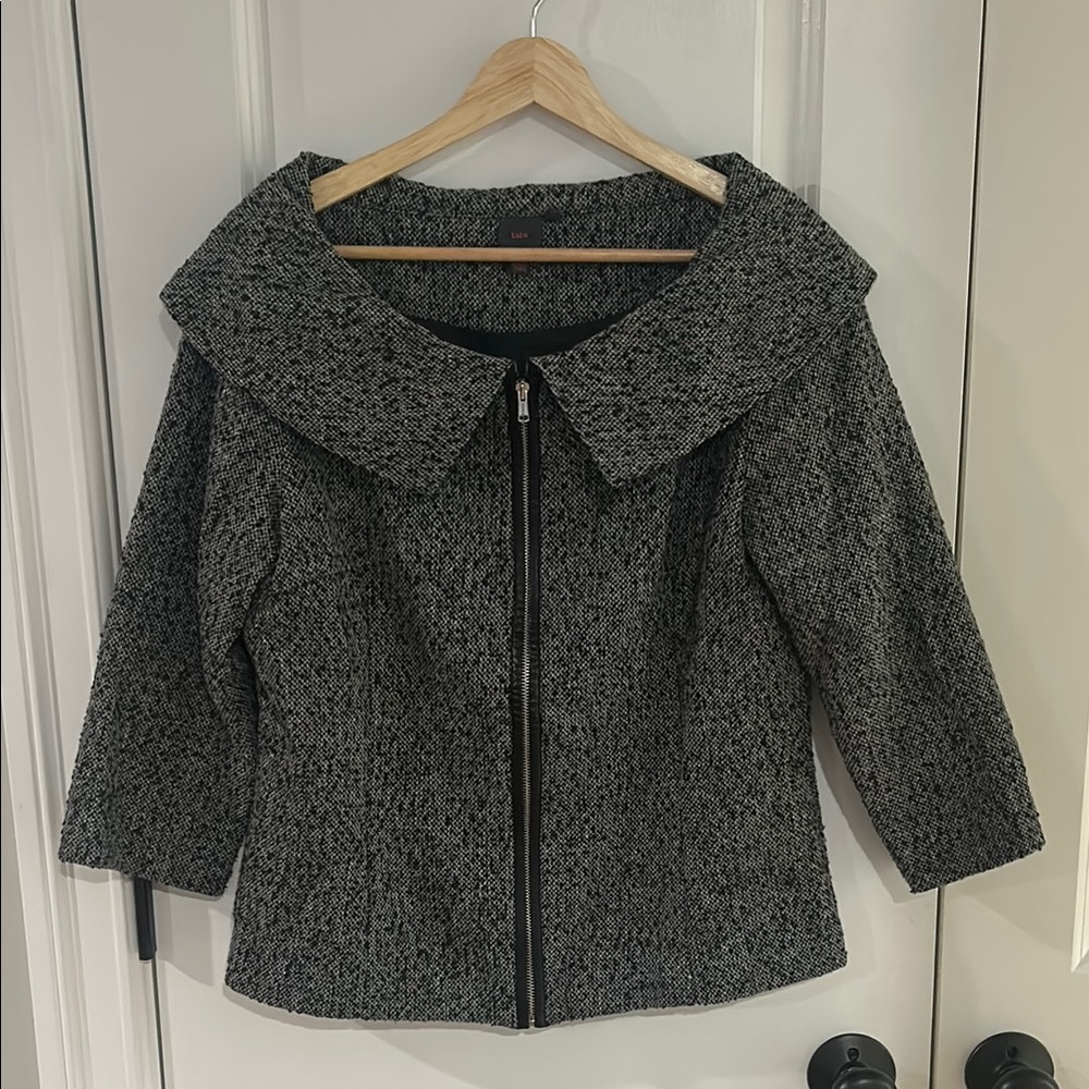 Lulu's Black and Gray Textured Blazer